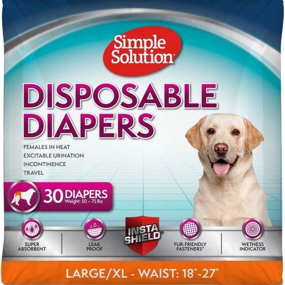 Simple Solution Other - Simple Solution NIP 30 Count Disposable Female Dog Diapers Sz Large/XL (18-27in)